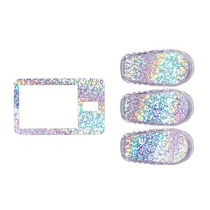 Silver Holographic Glitter Tandem T-Slim Insulin pump decal (choose a set)