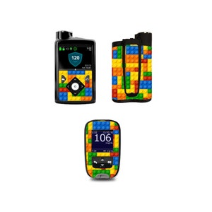 Colorful Brick Vinyl Decals for Pump / Meter / Strip Container (choose a set)- 770g & 780g - Diabetes - T1D - Medtronic