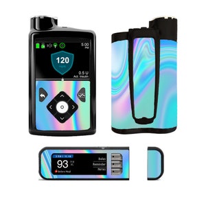 Iridescent Vinyl Decals for Pump / Meter / Strip Container (choose a set)- 630g & 670g - Diabetes - T1D - Medtronic