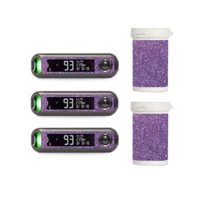 Purple Shimmer Vinyl Decal for Contour Next ONE Blood Glucose Meter / Strip Container - Diabetes - T1D - Medtronic