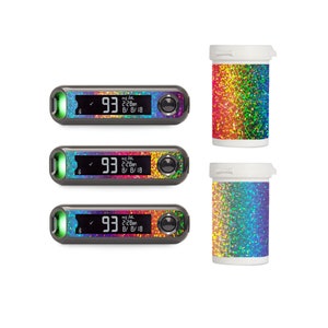 Holographic Rainbow Shimmer Vinyl Decal for Contour Next ONE Blood Glucose Meter / Strip Container - Diabetes - T1D - Medtronic