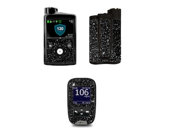 Black Shimmer Vinyl Decals for Pump and/or Meter (choose a set)- 770g & 780g - Diabetes - T1D - Medtronic