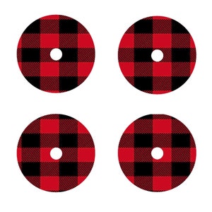 Buffalo Plaid Vinyl Sticker for FreeStyle Libre 1 or 2 Sensor - Set of 4