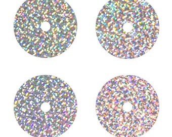 Silver Holographic Sparkle Vinyl Sticker for FreeStyle Libre 1 or 2 Sensor - Set of 4
