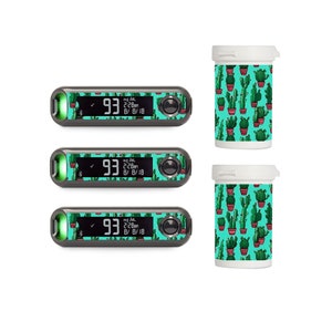 Cactus Vinyl Decal for Contour Next ONE Blood Glucose Meter / Strip Container - Diabetes - T1D - Medtronic