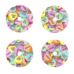 Conversation Heart Vinyl Sticker for FreeStyle Libre 1 or 2 Sensor - Set of 4