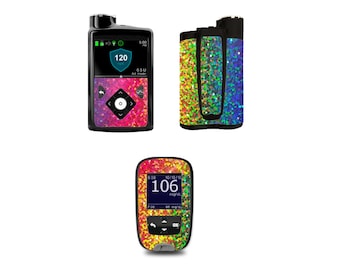 Rainbow Holographic Shimmer Vinyl Decals for Pump and/or Meter (choose a set)- 770g & 780g - Diabetes - T1D - Medtronic