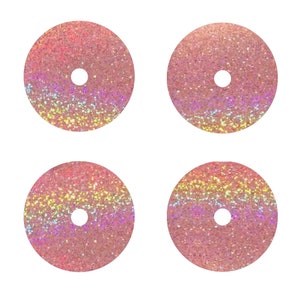 Light Pink Holographic Vinyl Sticker for FreeStyle Libre 1 or 2 Sensor - Set of 4