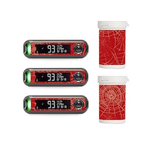 Spiderweb Vinyl Decal for Contour Next ONE Blood Glucose Meter / Strip Container - Diabetes - T1D - Medtronic