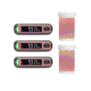 Light Pink Holographic Vinyl Decal for Contour Next ONE Blood Glucose Meter / Strip Container - Diabetes - T1D - Medtronic