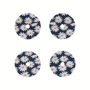 Blue with White Daisy Vinyl Sticker for FreeStyle Libre 1 or 2 Sensor - Set of 4