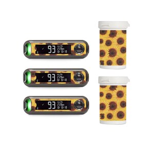 Sunflower Vinyl Decal for Contour Next ONE Blood Glucose Meter / Strip Container (choose a set)- Diabetes - T1D - Medtronic
