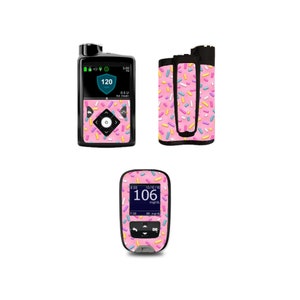Pink Sprinkle Vinyl Decals for Pump / Meter / Strip Container (choose a set)- 770g & 780g - Diabetes - T1D - Medtronic