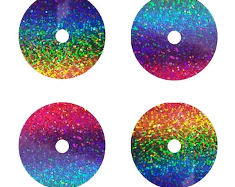 Rainbow Holographic  Vinyl Sticker for FreeStyle Libre 1 or 2 Sensor - Set of 4