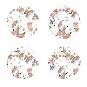 Flower Ghost Vinyl Sticker for FreeStyle Libre 1 or 2 Sensor - Set of 4