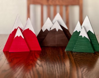 Mountain Shelf Decor, Rustic Decor, Handmade Decor (1 set)