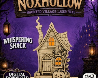 Haunted Cabin SVG – Halloween Village Facade Laser Cut File for 3mm Material