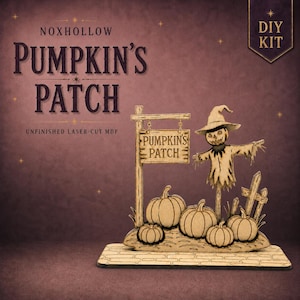 Halloween Pumpkin Patch DIY Kit – Unfinished MDF Spooky Village Tabletop Display