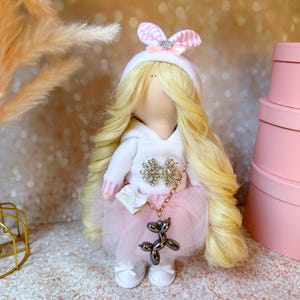 Handmade Blonde Curly Hair Doll: New York Fashion Gift