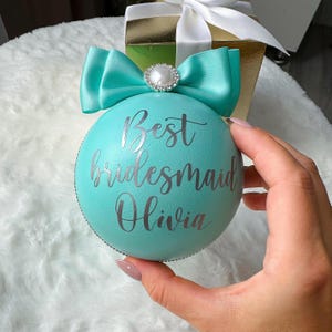 Personalisierte Brautjungfer Ornament: Weihnachtskugel, Gastgeschenk Hochzeit