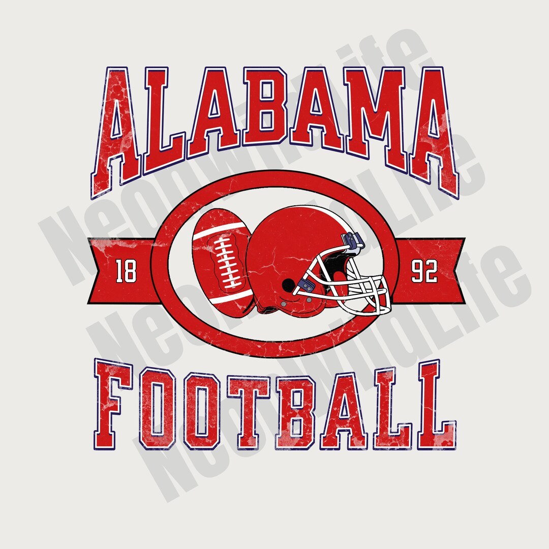 Alabama Football PNG Vintage Style Crewneck PNG T-shirt Design College ...