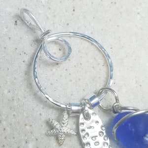 Unique Sterling Silver Charm Holder - 2-Tier Circle Charm Holder Pendant for Your Own Charms - Locking Secure -Handmade to Order Two Rows