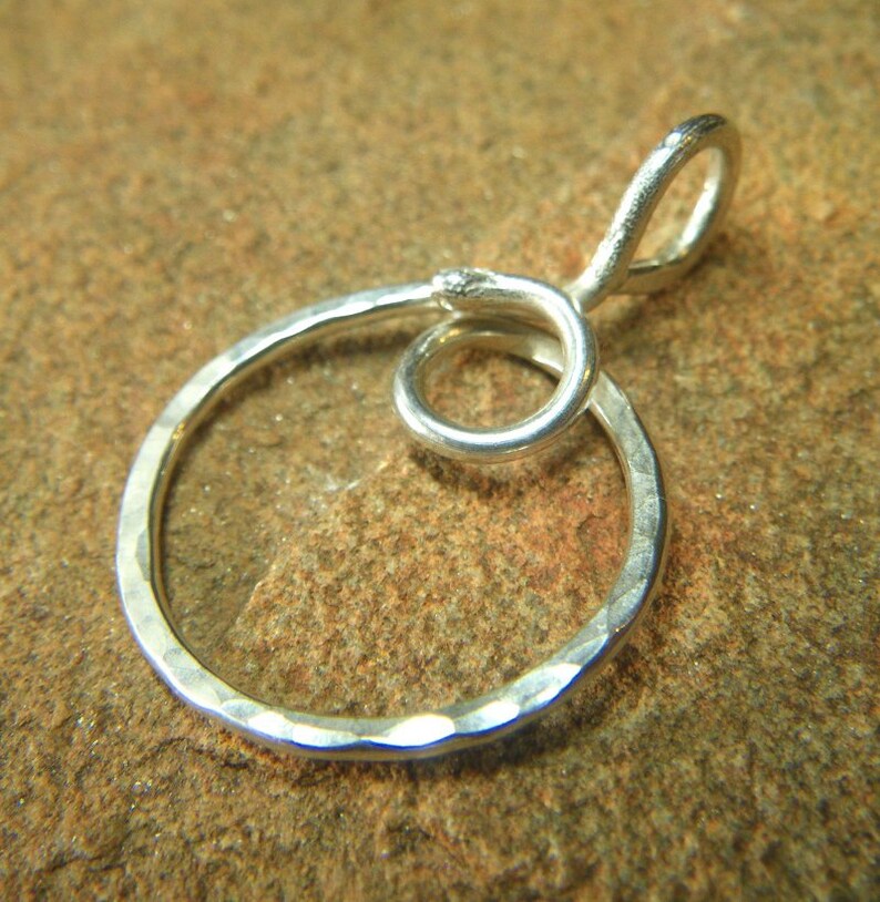 Unique Sterling Silver Charm Holder Pendant Thick Organic Etsy
