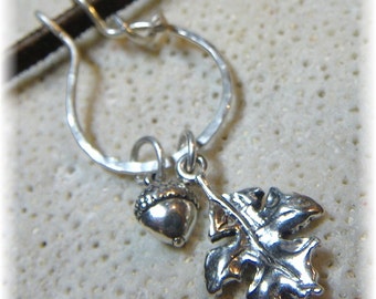 Delicate Vine Sterling Silver Charm Holder for Your Own Charms - Unique Organic Handmade to Order - You Choose Finish