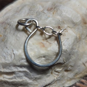 Unique Sterling Silver Charm Holder Silver Horseshoe Charm Holder Secure Thick Smooth Horseshoe Shape Handmade to Order image 3