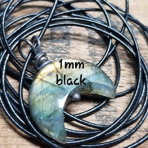 Real Leather Necklace Cord with Sterling Silver Clasp - Genuine Leather Cord - 15-30 Inches Long Round Leather Cord Made to Order