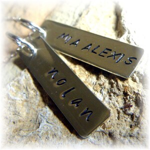 Simple Custom Sterling Silver Personalized Hand Stamped Necklace One Name Mommy Mother Grandmother Handmade image 2