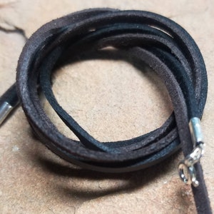 Vegan Faux Suede Cord with Sterling Silver Clasp - Black or Brown Faux Leather Cord Your Choice 15-30 Inches Long Reversible