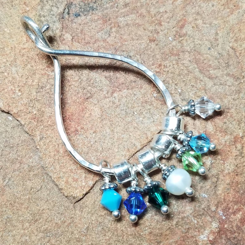 Unique Sterling Silver Charm Holder Rounded Thick Locking Etsy