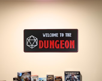 3D Printed Dungeons and Dragons Sign: Geeky Tabletop Gaming Decor