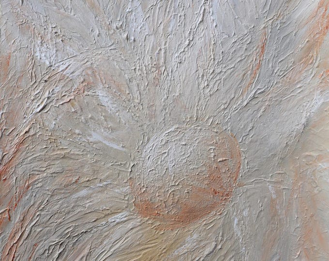 Abstract Daisy Painting, Textured Floral Wall Art