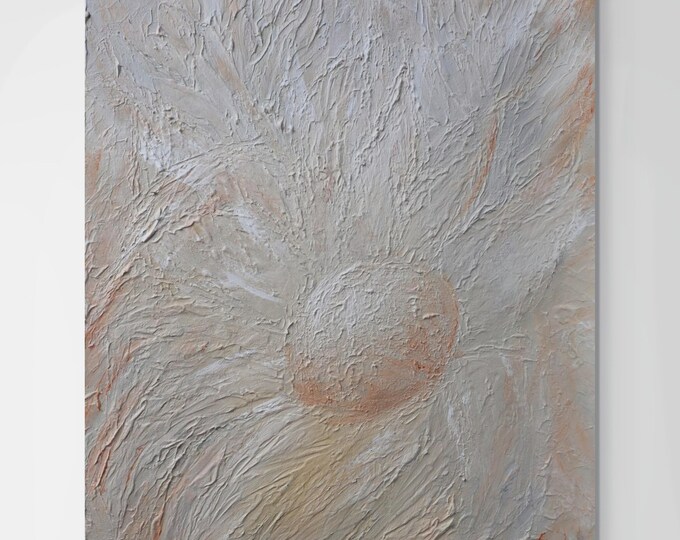 Abstract Daisy Painting, Textured Floral Wall Art