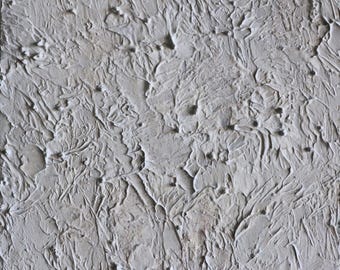 Textured Abstract Painting | Sculptural White Plaster Wall Art, Wabi Sabi Style
