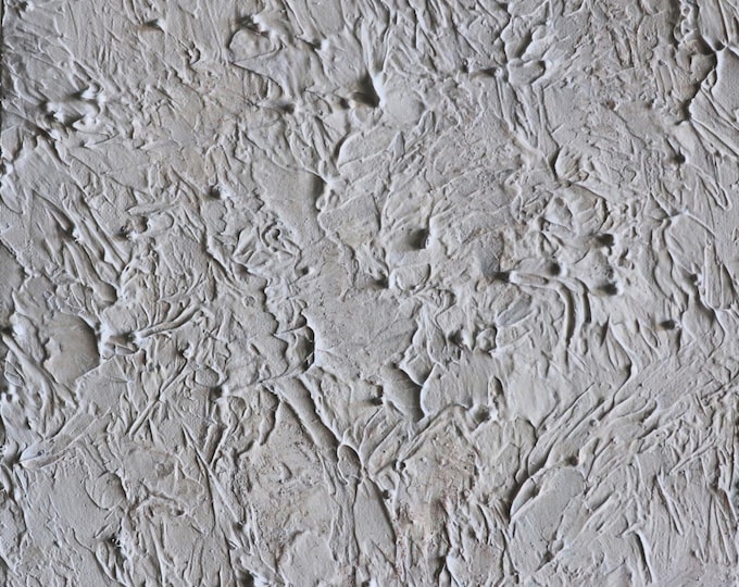 Textured Abstract Painting | Sculptural White Plaster Wall Art, Wabi Sabi Style