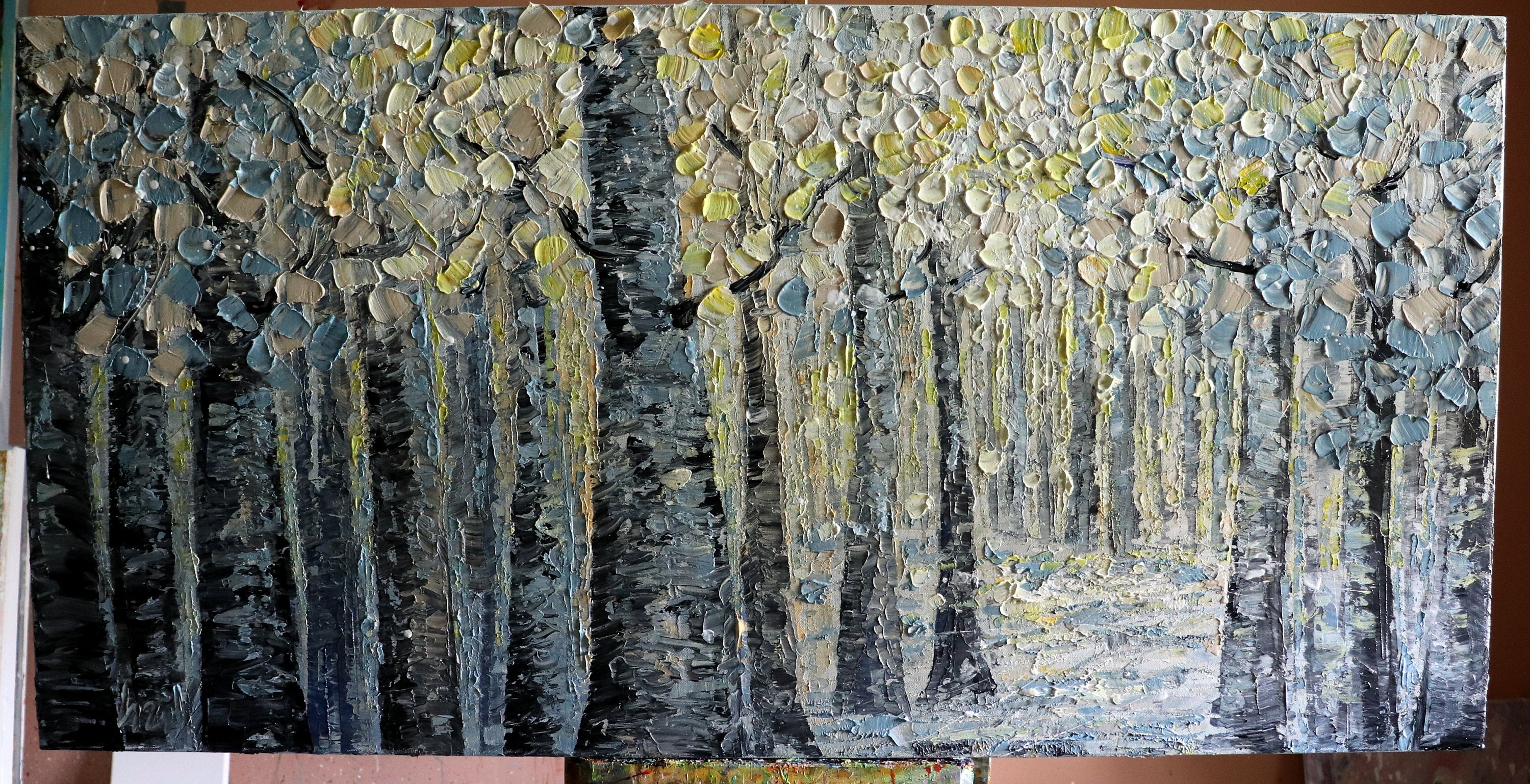 Fall Birch Trees Extra Large Canvas Original Oil Painting on Canvas Art by  Luiza Vizoli 60x36, 48x24