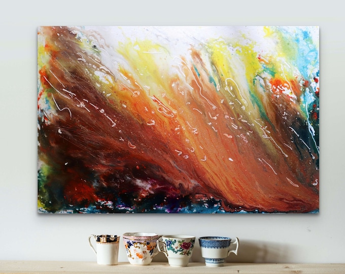 Autumn Euphoria: Coffee Espresso Bohemian Abstract – Fall Colors, Copper, Brown, Original One-of-a-Kind Painting