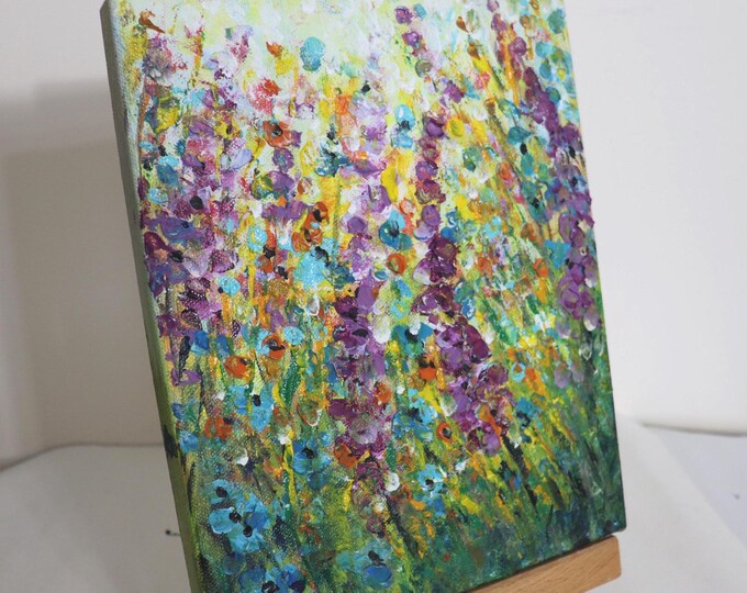 Lupine Flower Painting, Colorful Wildflower Wall Art
