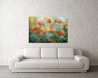 Hydrangea Artwork, Flowers Painting, Original Colorful Art
