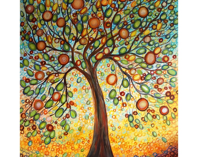 HUGE Vertical Painting The HOPE  Peace and Friendship OLIVE Tree Original powerful meaning art for office, spa retreat art 72x36, 60x36
