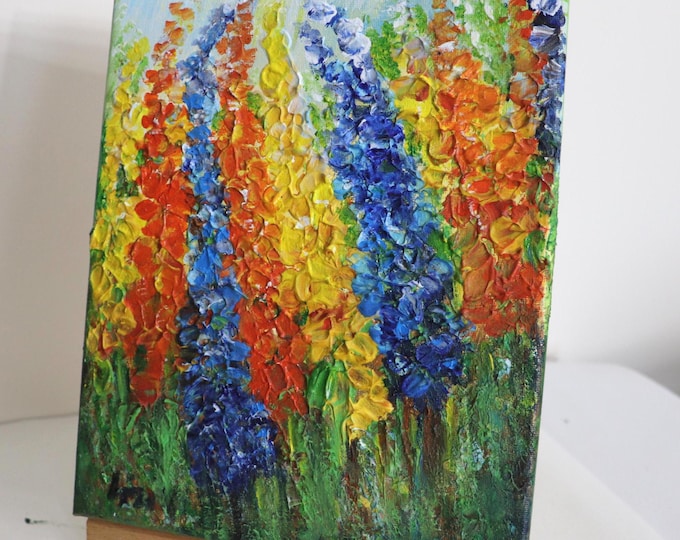Bright Garden Wall Art, Colorful Flower Painting