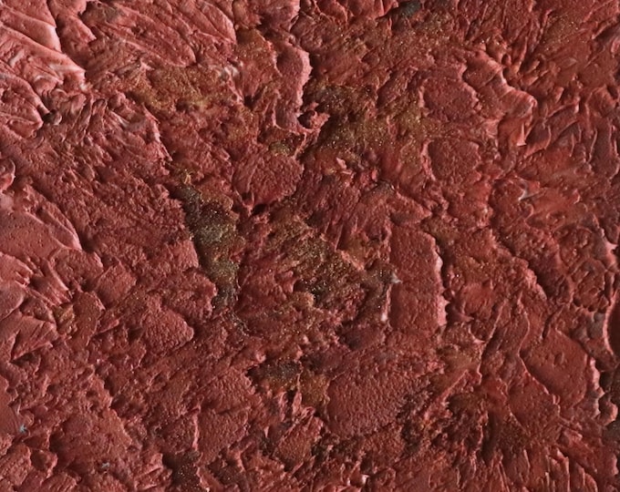 Textured Terracotta Abstract Painting | Wabi Sabi Sculptural Canvas (10x10")