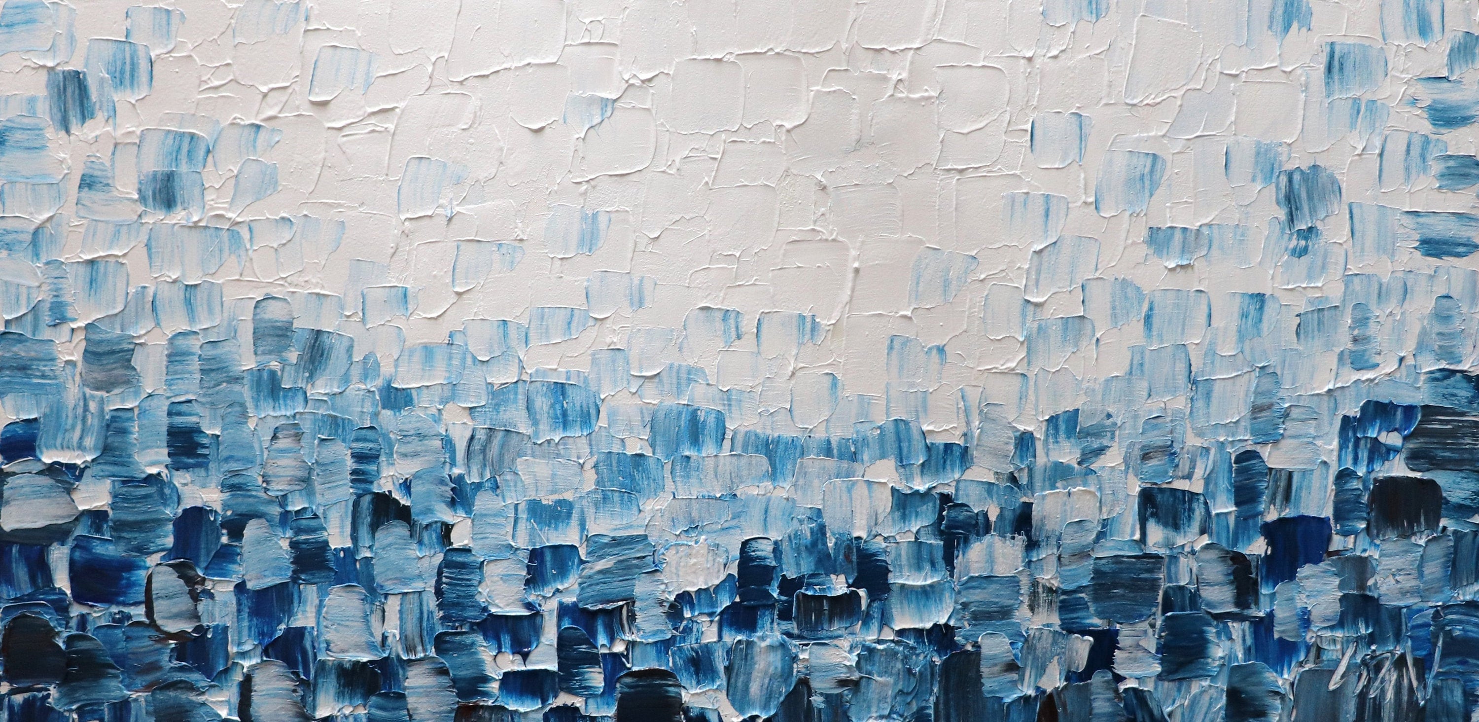 Made to order painting Navy Blue White Abstract Painting The WAVES