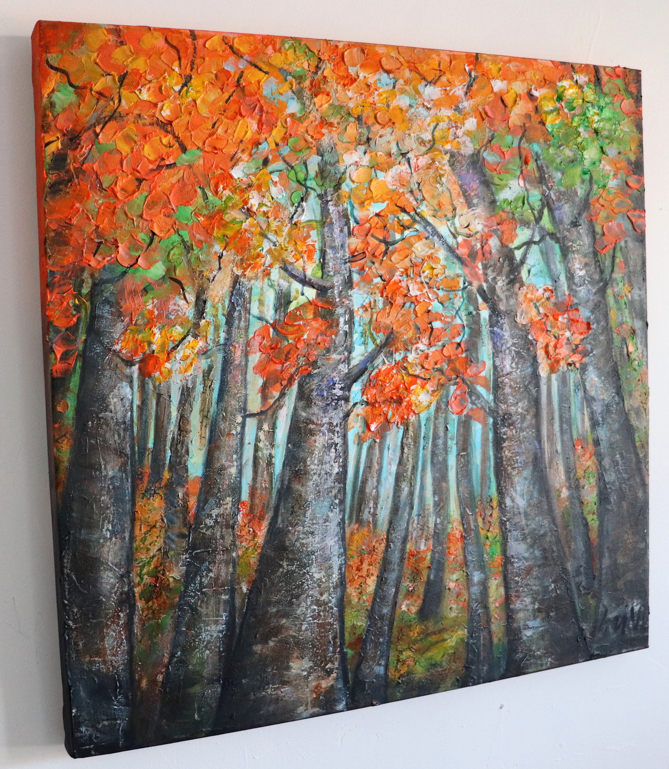 Fall Birch Trees Extra Large Canvas Original Oil Painting on Canvas Art by  Luiza Vizoli 60x36, 48x24