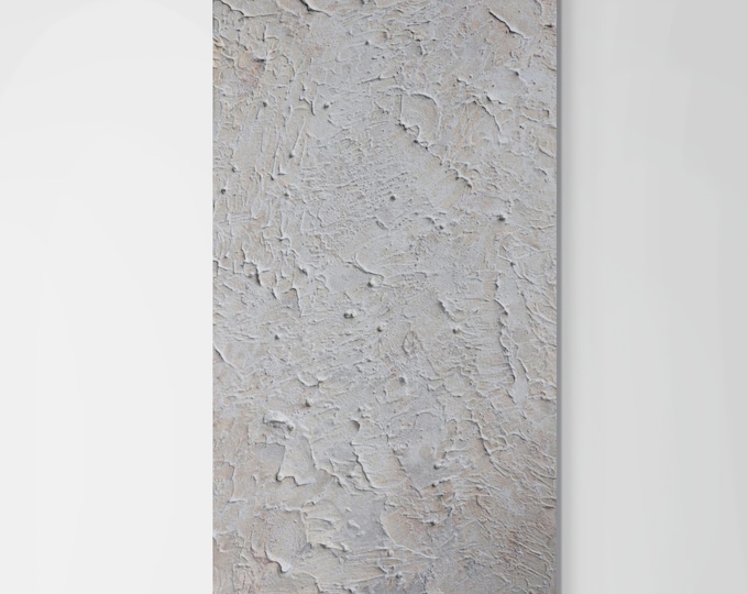 Original Textured Painting, Beige Abstract Canvas Art, Japandi Decor (10x20)