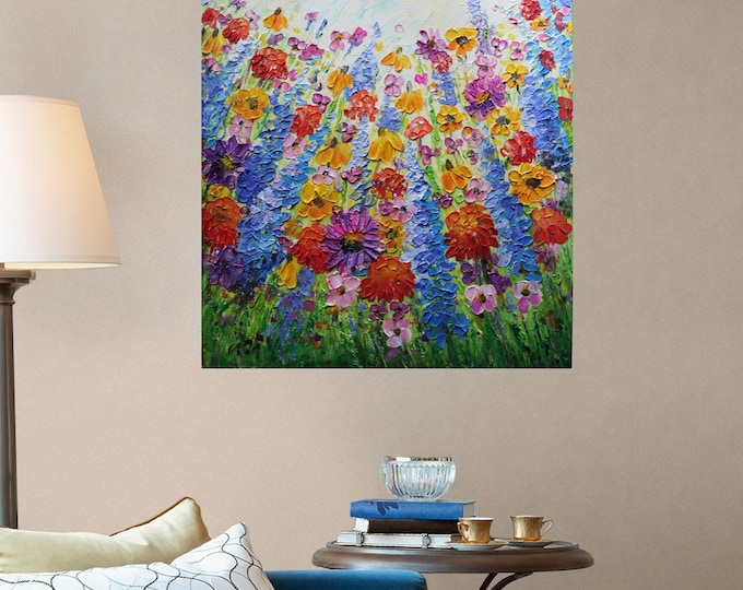 Texas Wildflowers Painting: Original Oil and Acrylic Floral Art