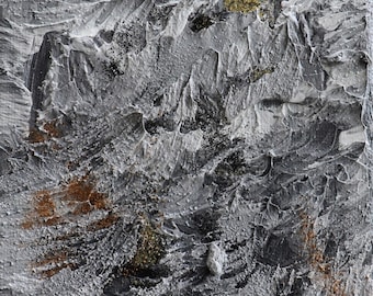 Textured Abstract Painting 5x7, Fragments of Time V, Silent Horizon